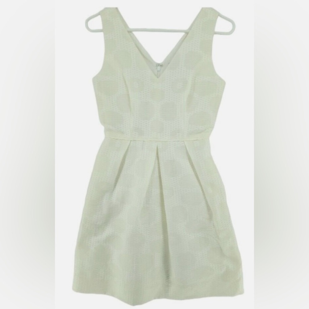 J CREW White Jacquard Sleeveless Dress sz 10
